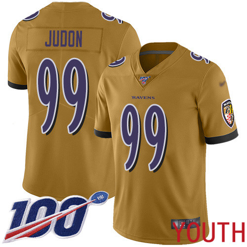 Baltimore Ravens Limited Gold Youth Matt Judon Jersey NFL Football 99 100th Season Inverted Legend